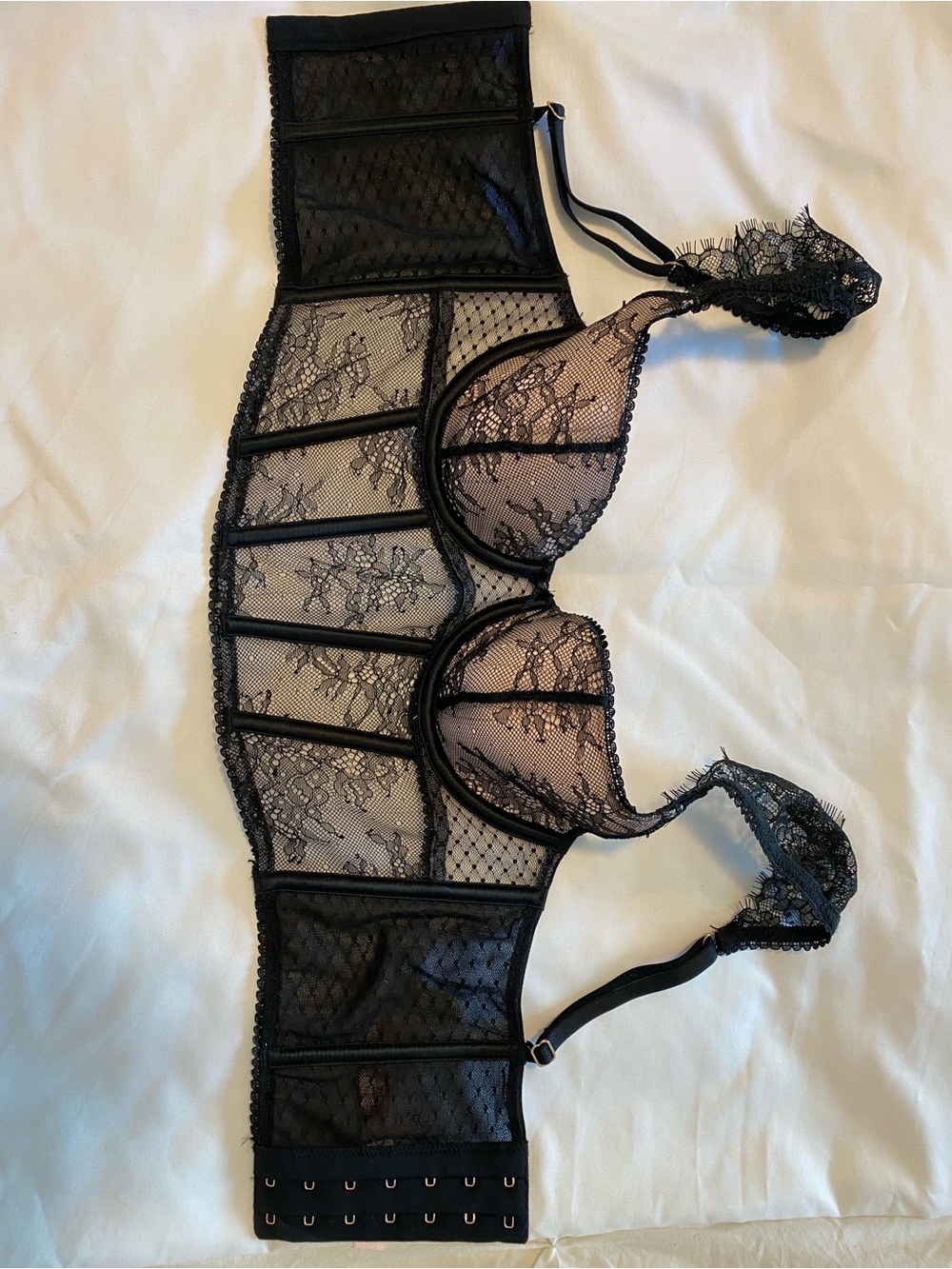 NWT! Victoria's Secret Black Lace Underwire Corset Bra - Picture 2 of 9